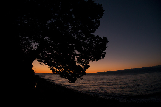 外海からの夕焼け